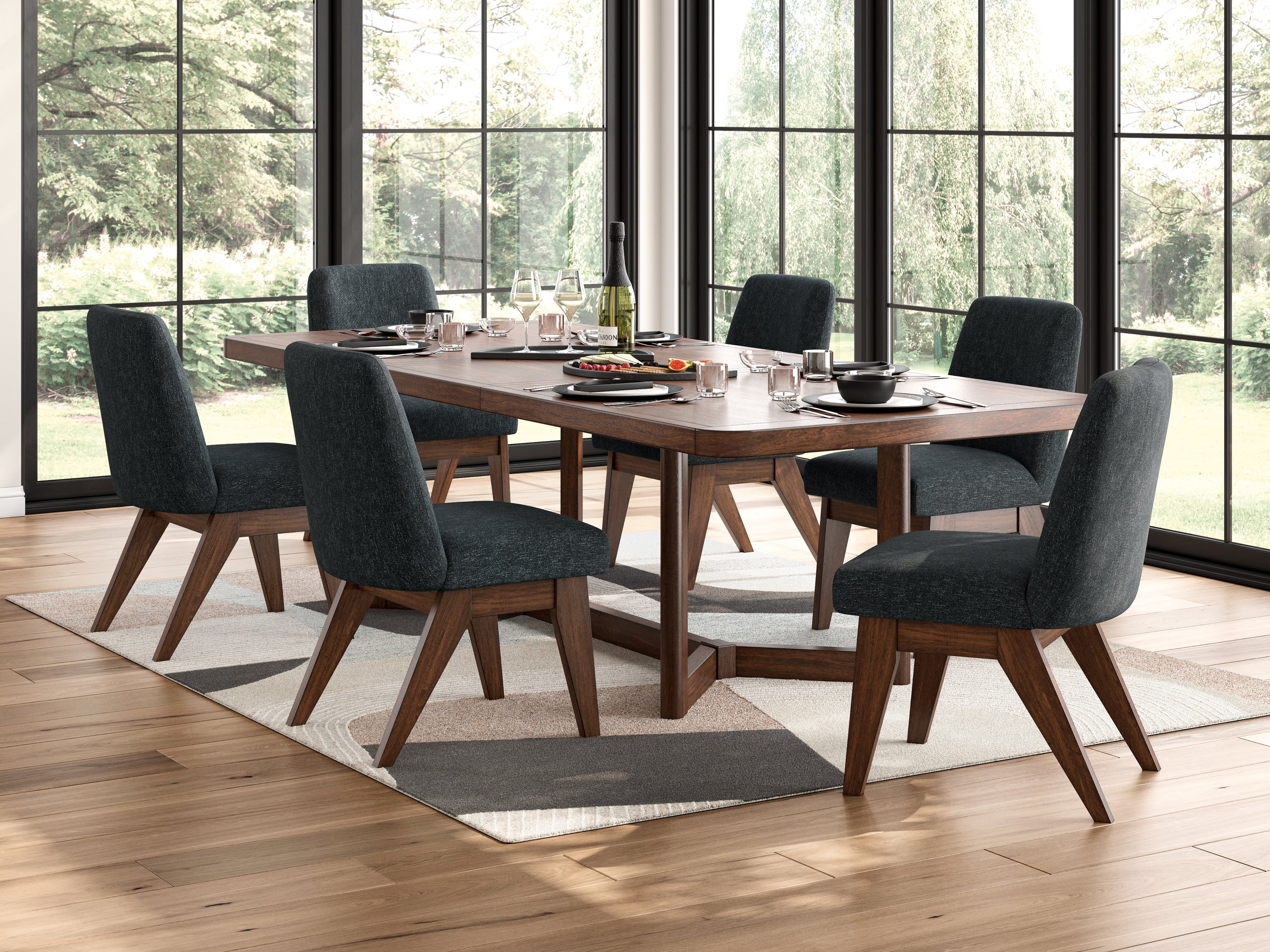 Dilenno Dark Brown Extension Dining Table and 6 Chairs
