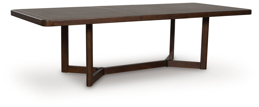 Dilenno Dark Brown Extension Dining Table and 6 Chairs