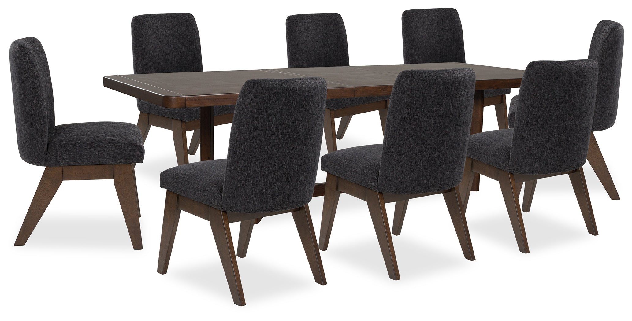 Dilenno Dark Brown Extension Dining Table and 8 Chairs