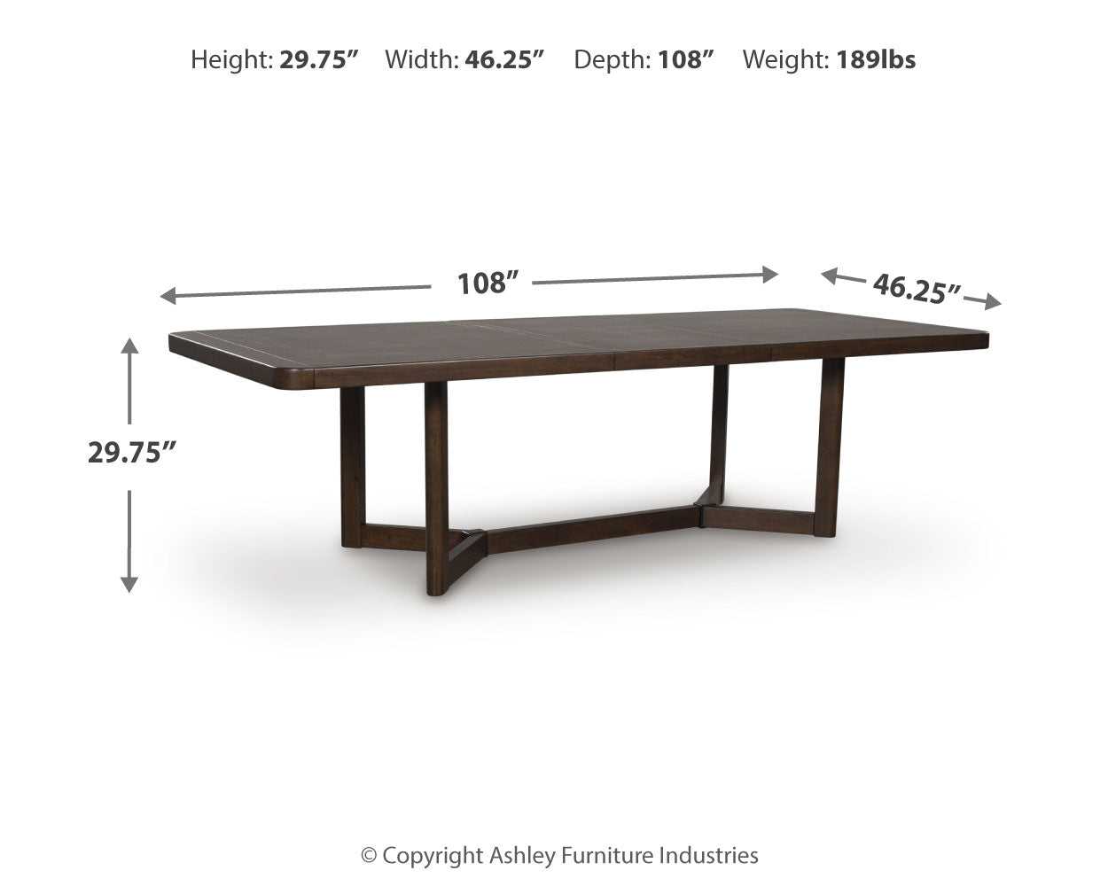 Dilenno Dark Brown Extension Dining Table and 8 Chairs