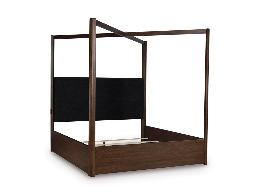 Dilenno Dark Brown King Canopy Bed