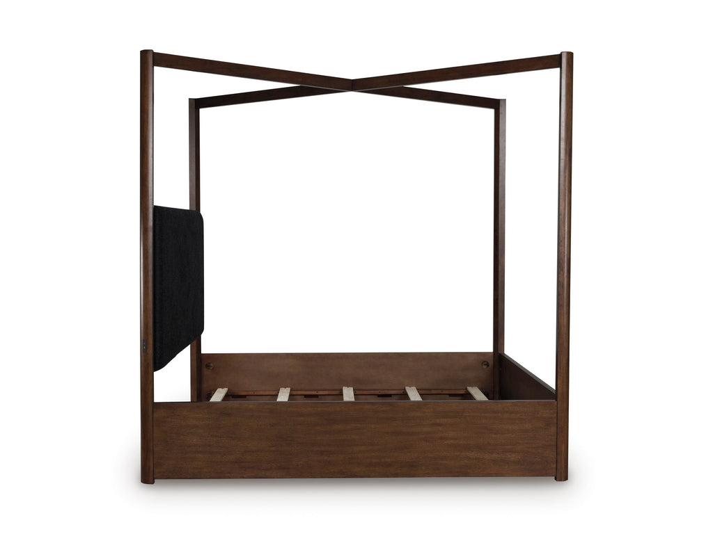 Dilenno Dark Brown King Canopy Bed