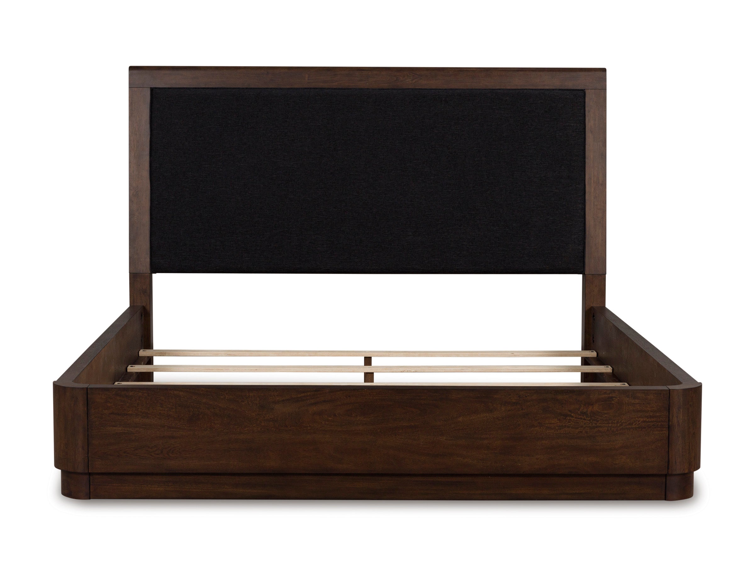 Dilenno Dark Brown King Upholstered Panel Bed