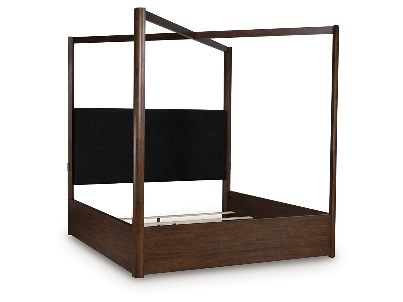 Dilenno Dark Brown Queen Canopy Bed