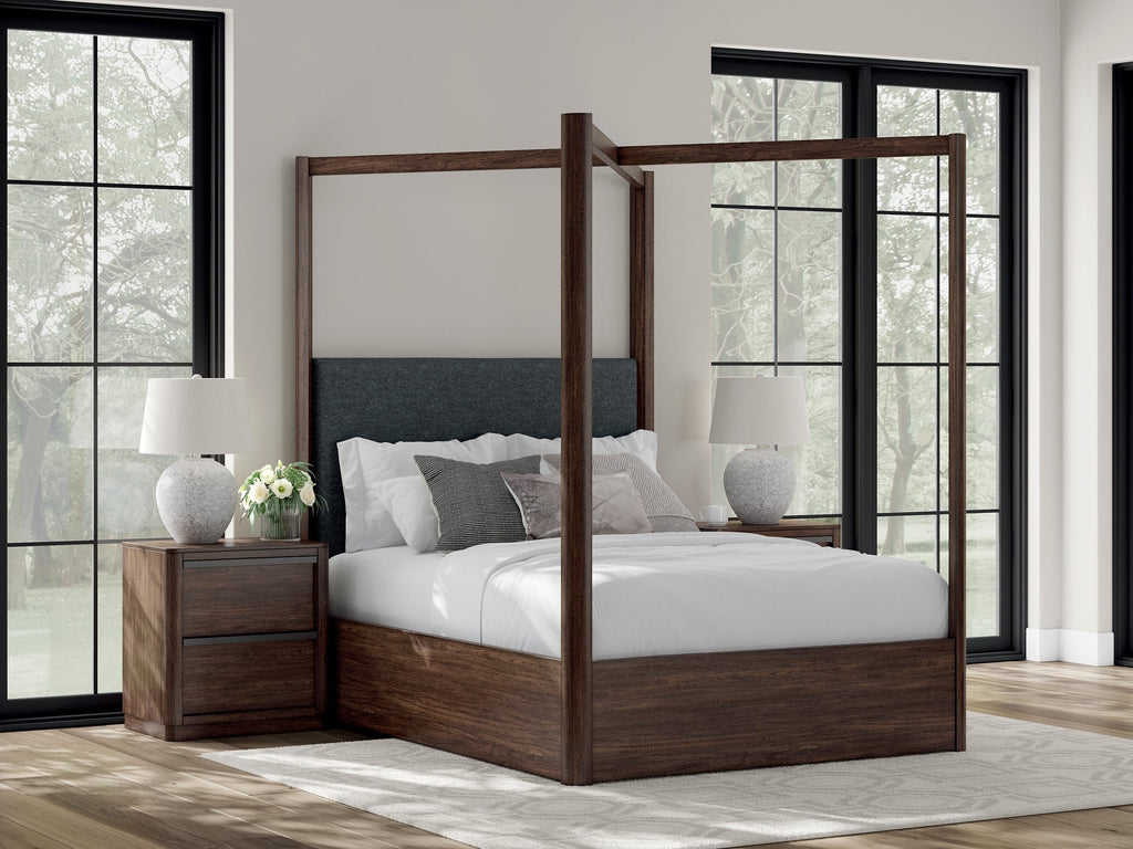 Dilenno Dark Brown Queen Canopy Bed