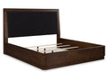 Dilenno Dark Brown Queen Upholstered Panel Bed