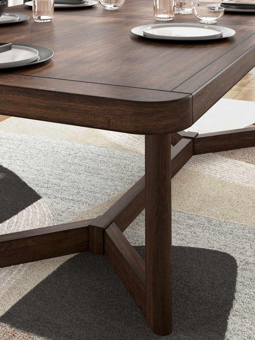 Dilenno Dark Brown RECT Dining Room EXT Table