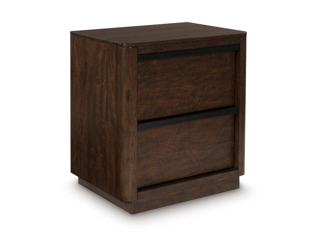 Dilenno Dark Brown Two Drawer Nightstand