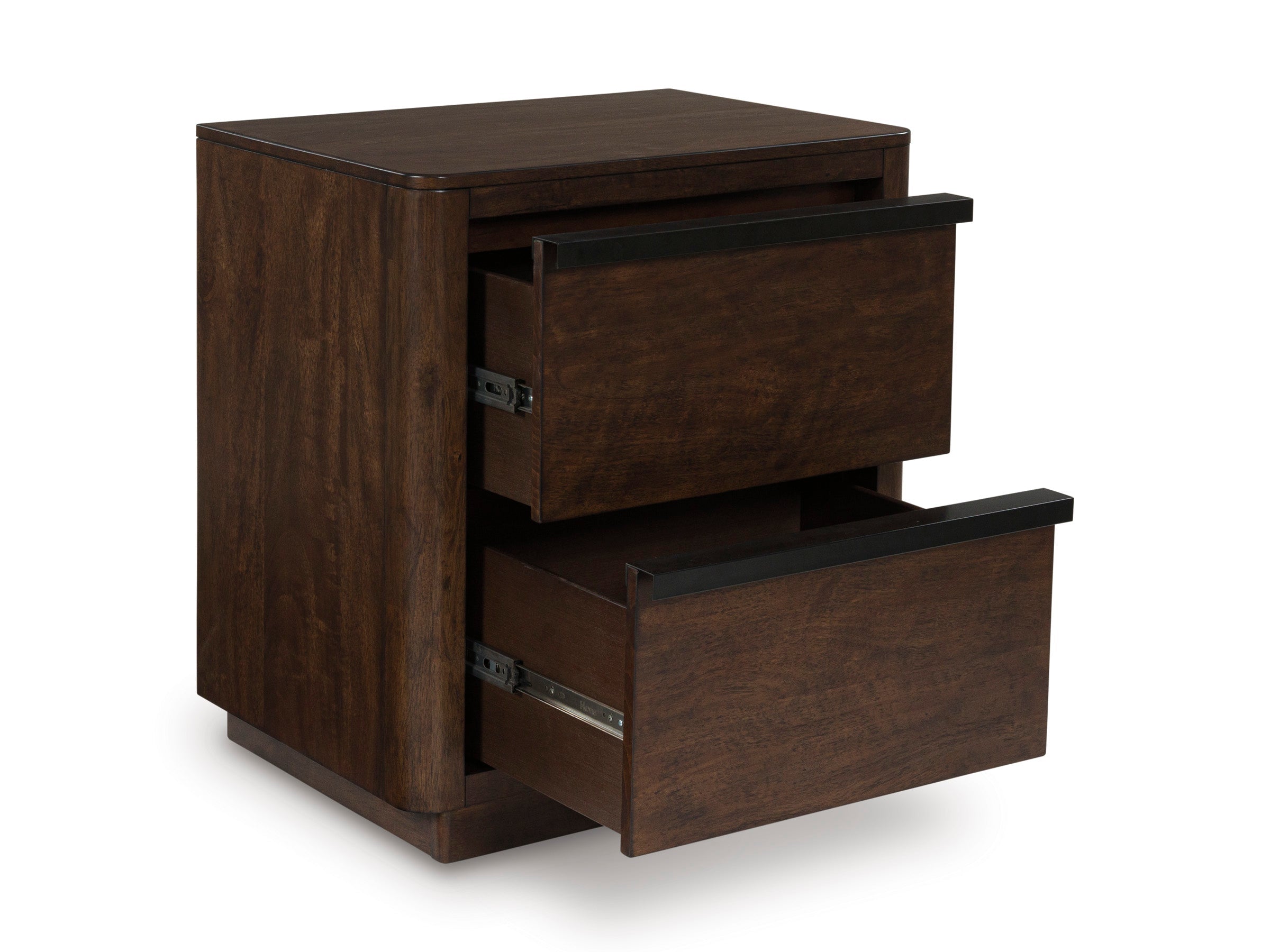 Dilenno Dark Brown Two Drawer Nightstand