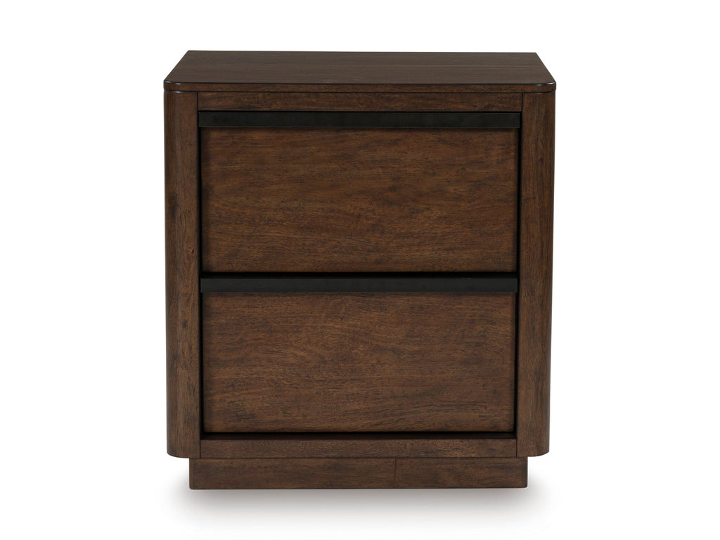 Dilenno Dark Brown Two Drawer Nightstand