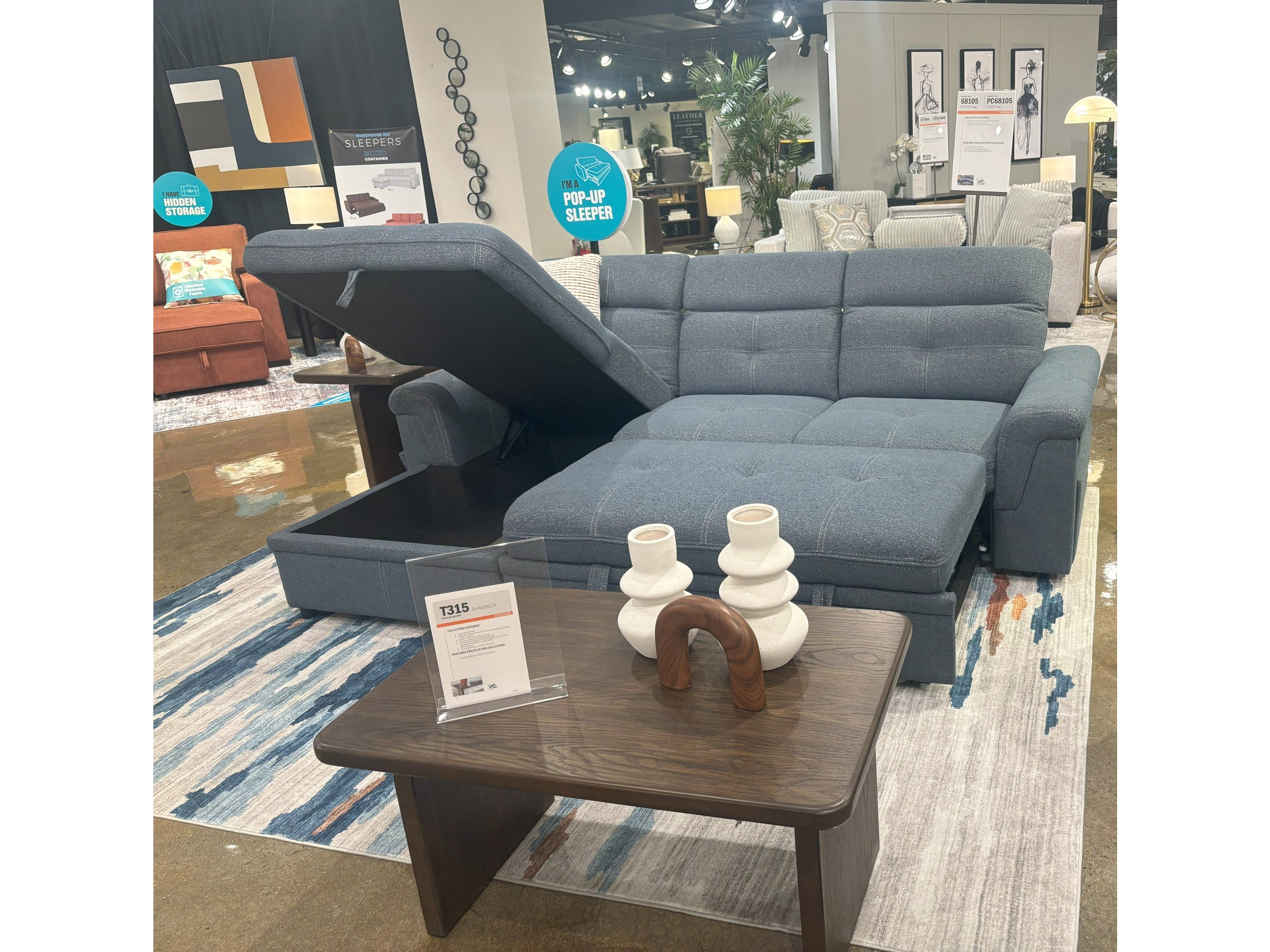 Dinger Denim Sleeper Sofa