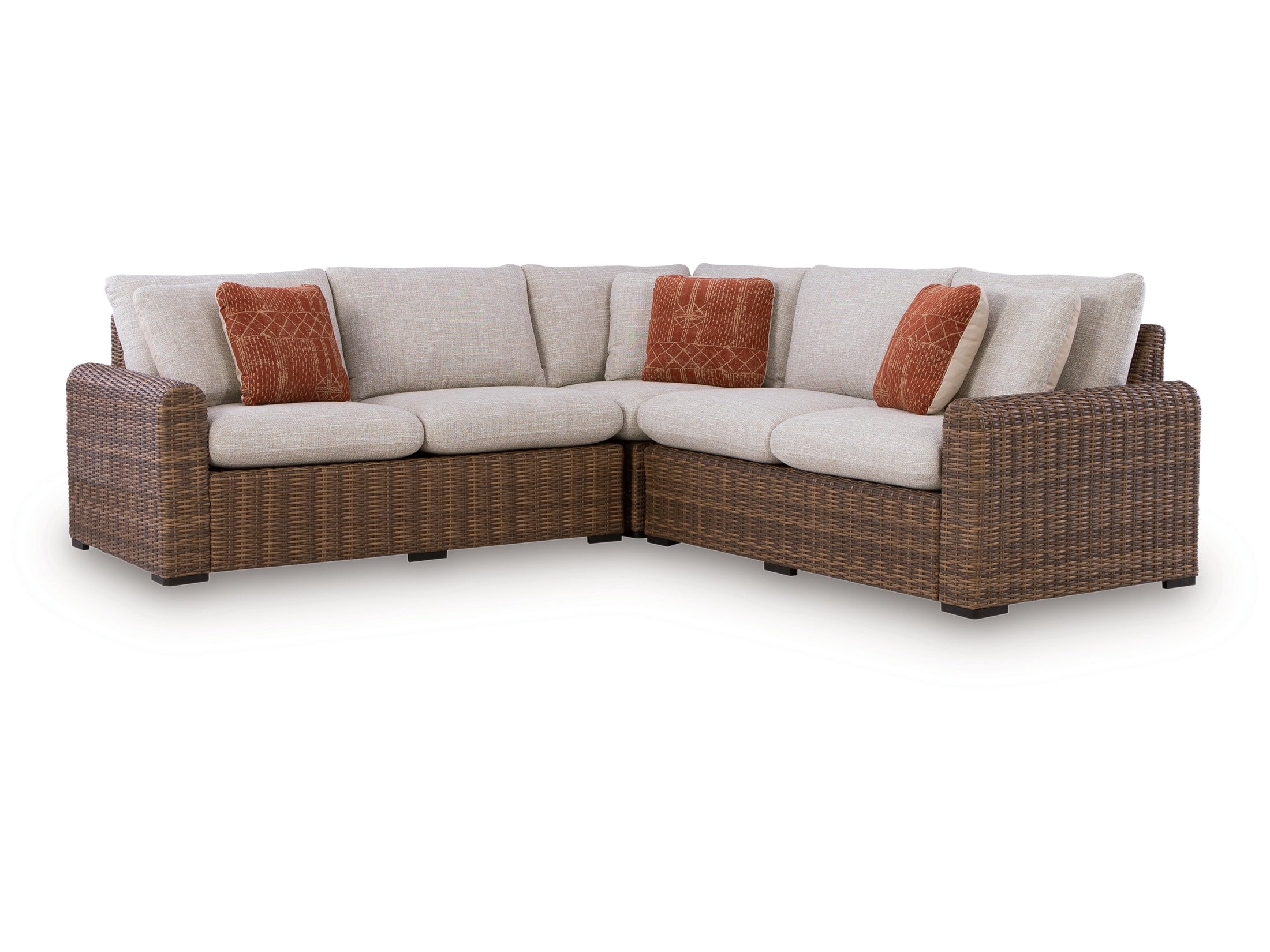 Dolan Creek Beige/Brown 3-Piece Outdoor Sectional