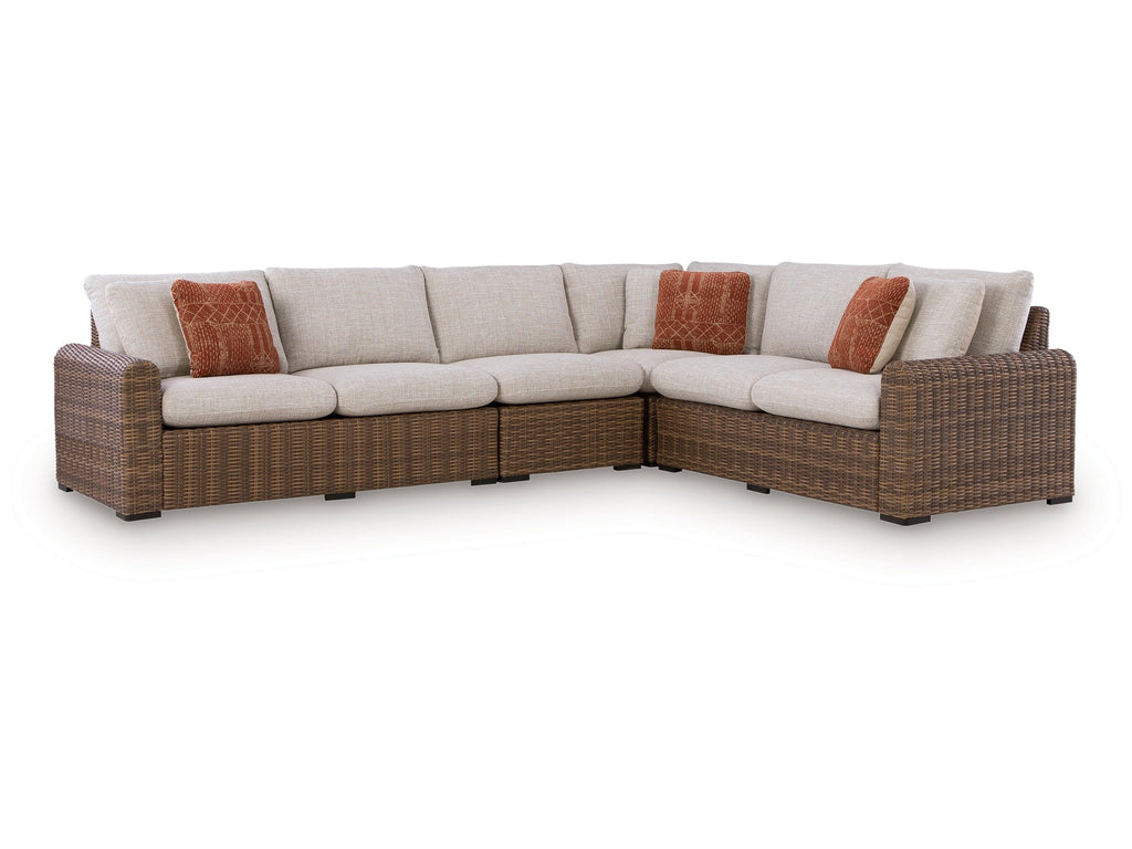 Dolan Creek Beige/Brown 4-Piece Outdoor Sectional