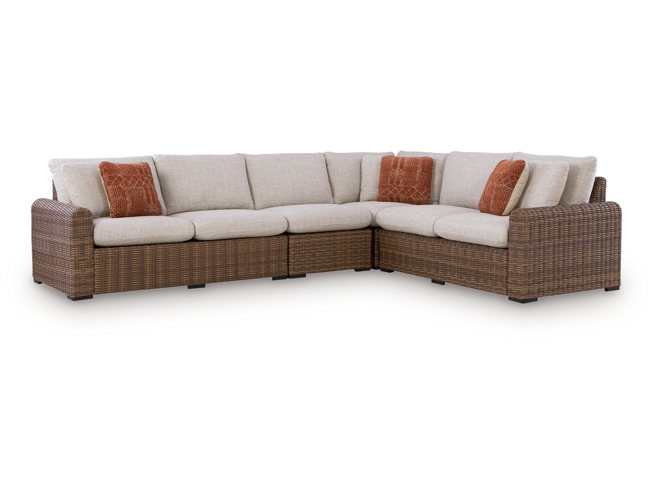 Dolan Creek Beige/Brown 4-Piece Outdoor Sectional