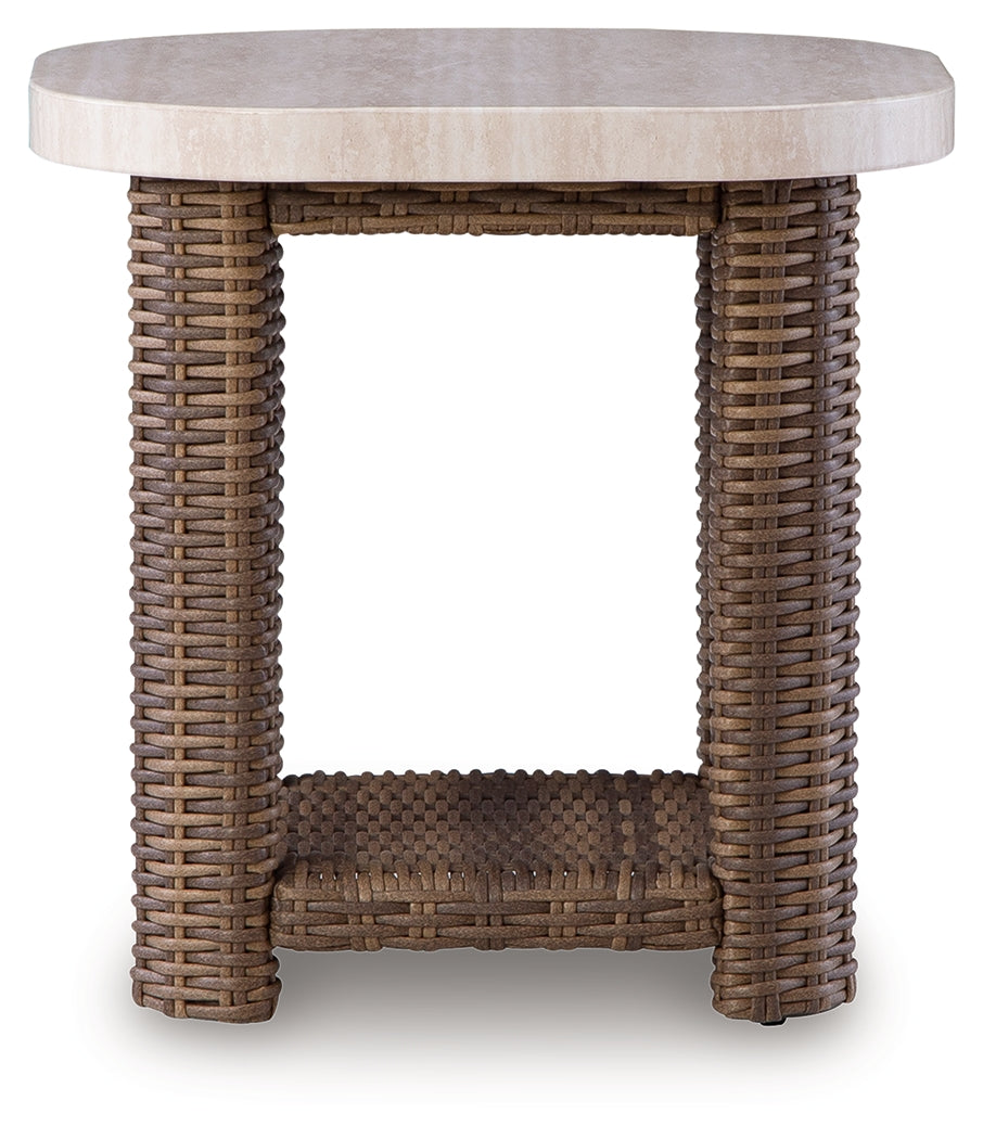 Dolan Creek Beige/Brown Square End Table