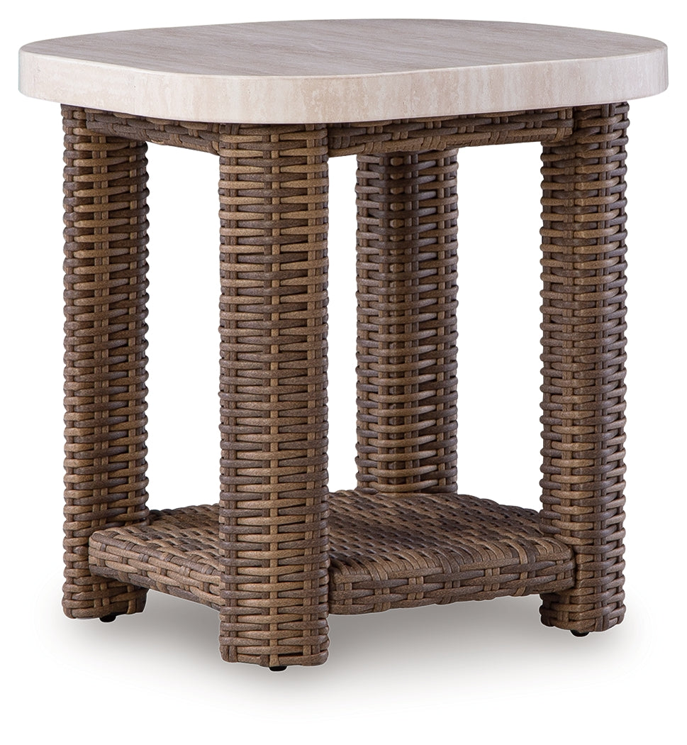 Dolan Creek Beige/Brown Square End Table