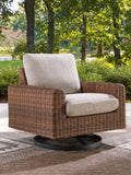 Dolan Creek Gray/Brown Swivel Lounge w/ Cushion