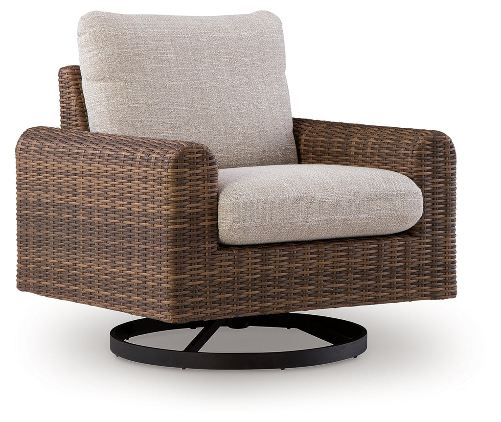 Dolan Creek Gray/Brown Swivel Lounge w/ Cushion
