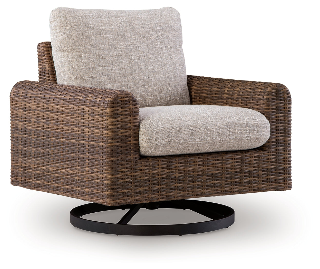 Dolan Creek Gray/Brown Swivel Lounge w/ Cushion