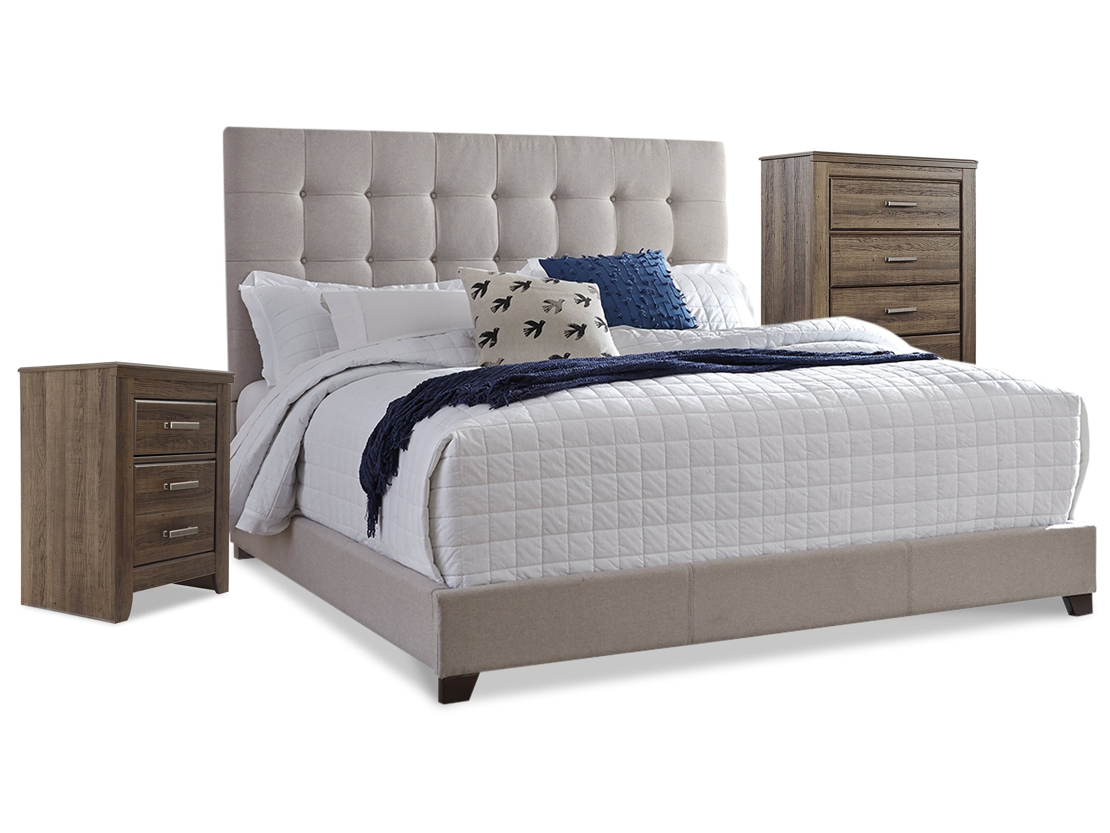 Dolante Queen Upholstered Bedroom Set, Beige