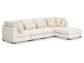 Donelson Creek Vanilla 4-Piece Sectional and Ottoman