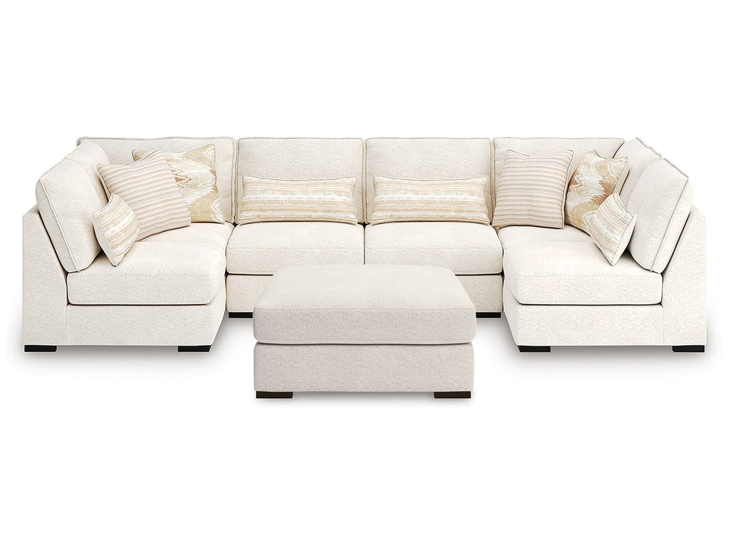 Donelson Creek Vanilla 4-Piece Sectional and Ottoman