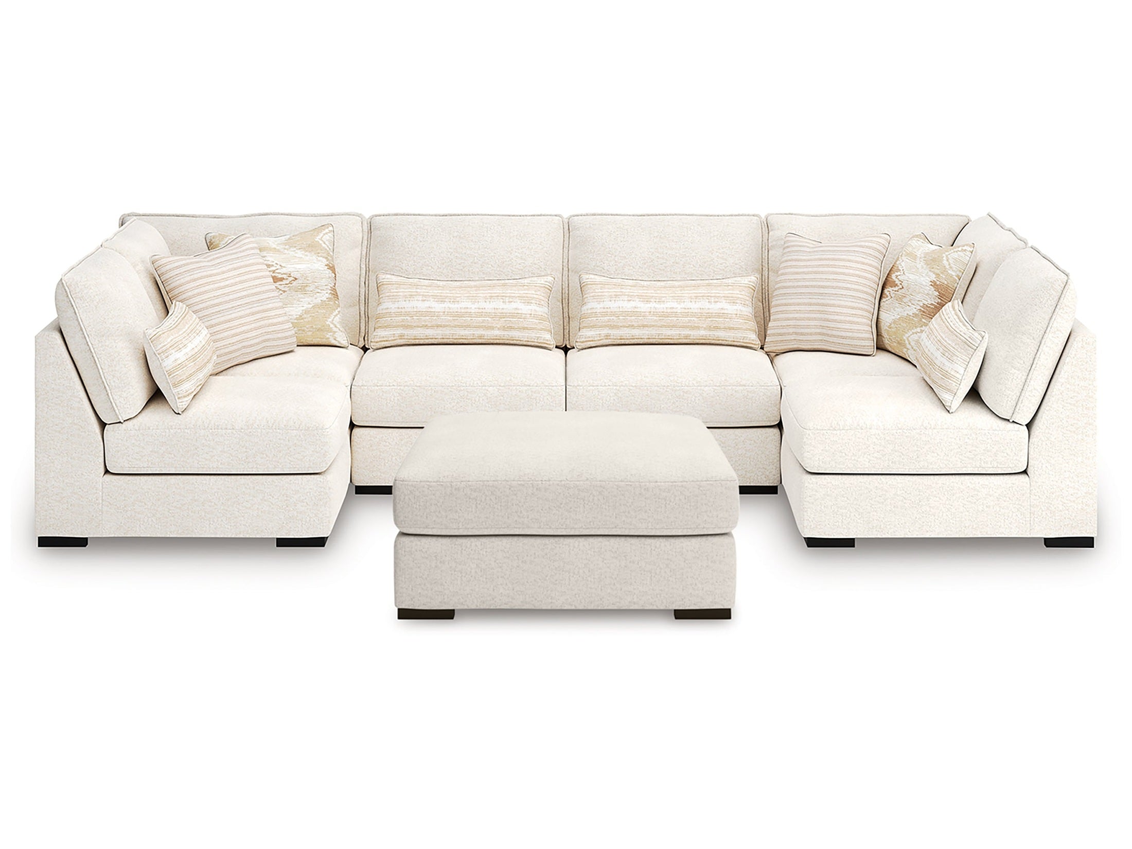 Donelson Creek Vanilla 4-Piece Sectional and Ottoman