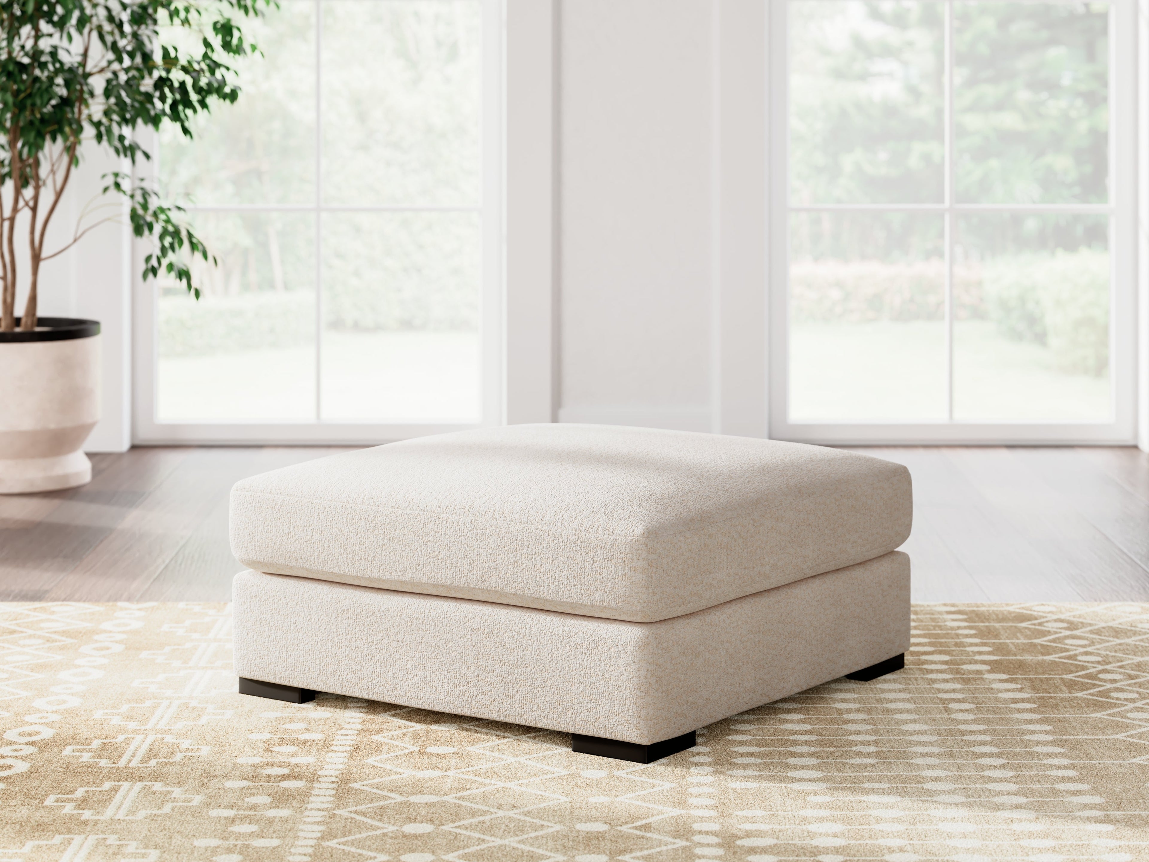 Donelson Creek Vanilla 4-Piece Sectional and Ottoman