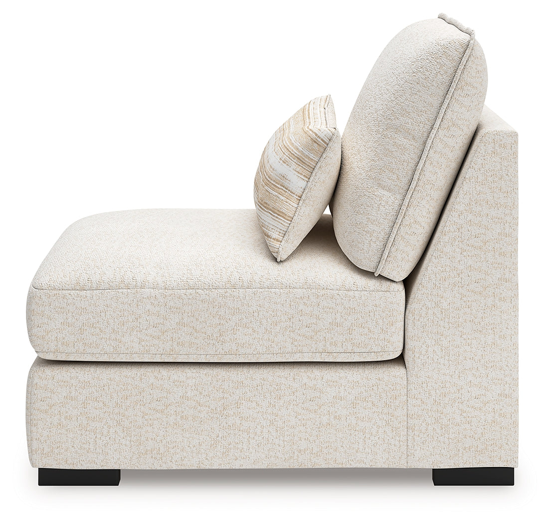 Donelson Creek Vanilla 5-Piece Sectional and 2 Oversized Ottomans