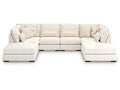 Donelson Creek Vanilla 6-Piece Sectional and Ottoman