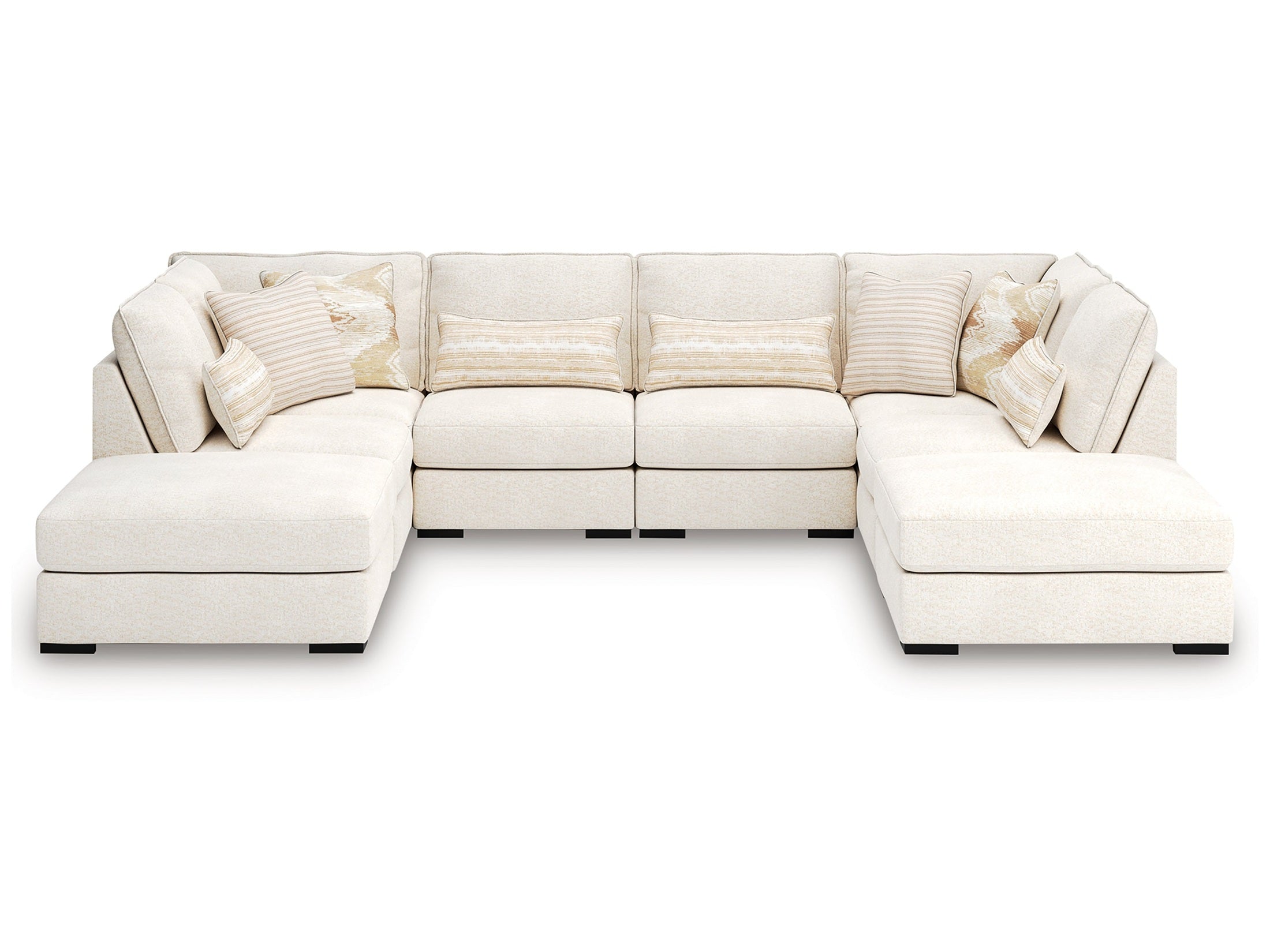 Donelson Creek Vanilla 6-Piece Sectional and Ottoman