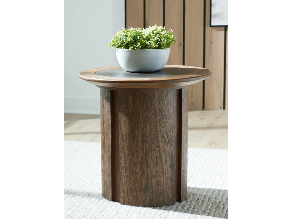 Dontayne Warm Brown End Table