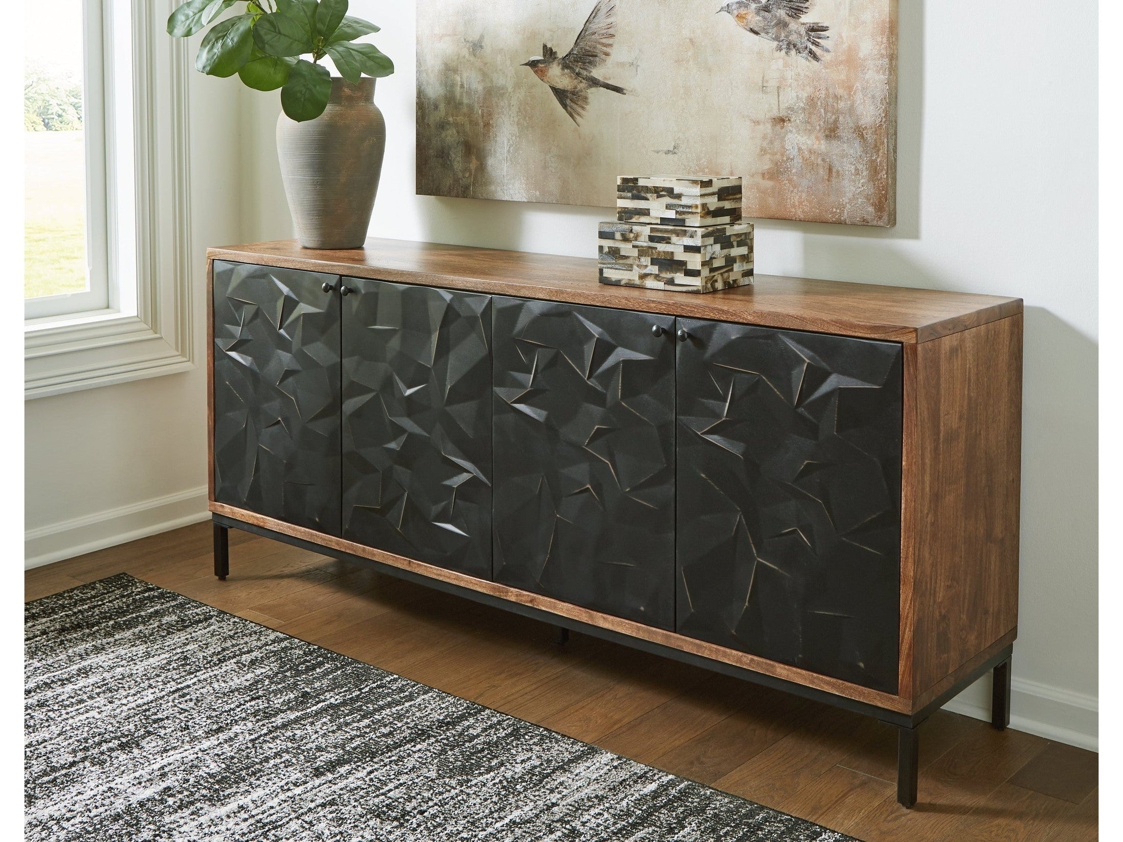 Dorannby Black/Brown Accent Cabinet