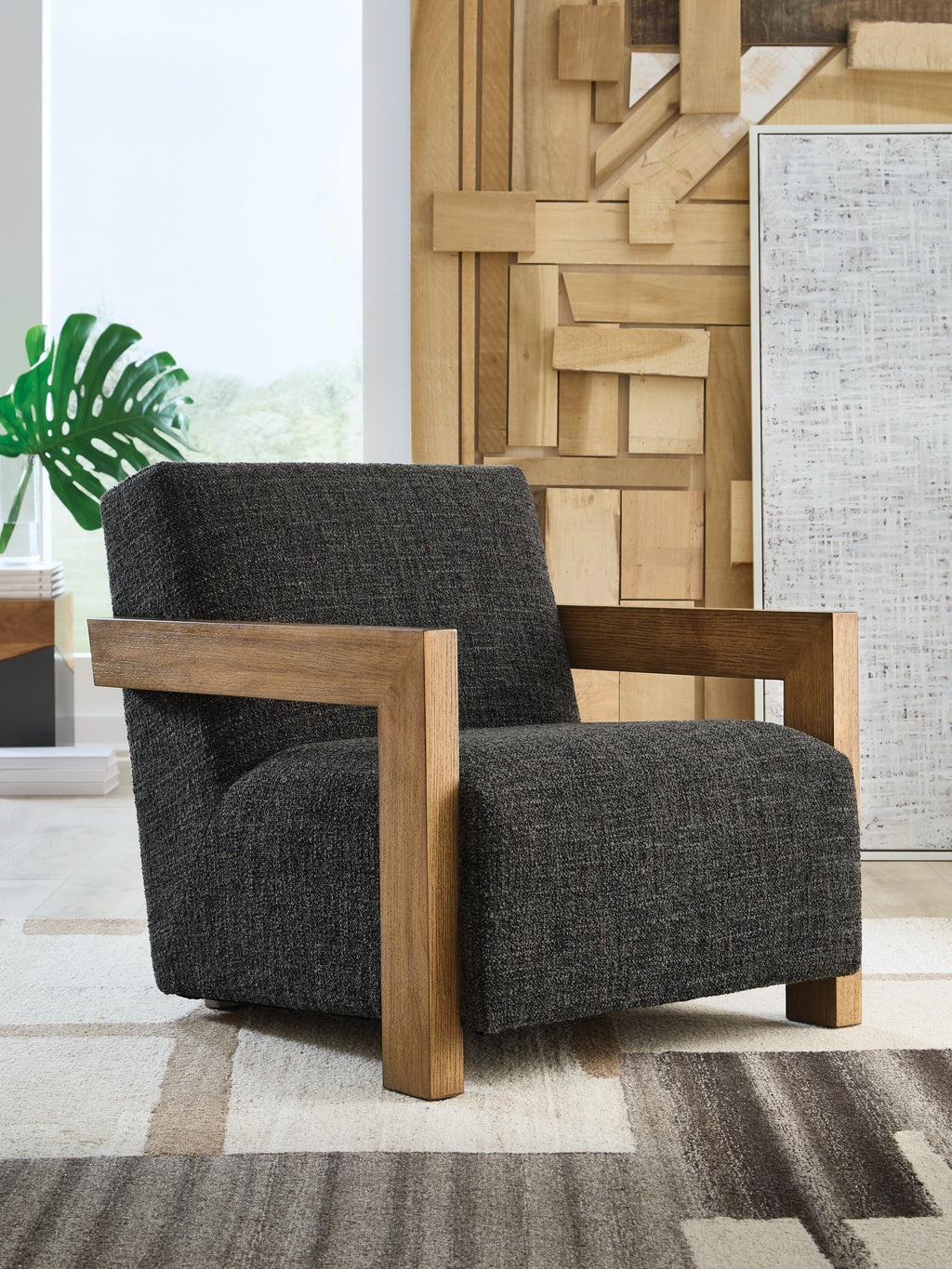 Dorney Charcoal/Brown Accent Chair