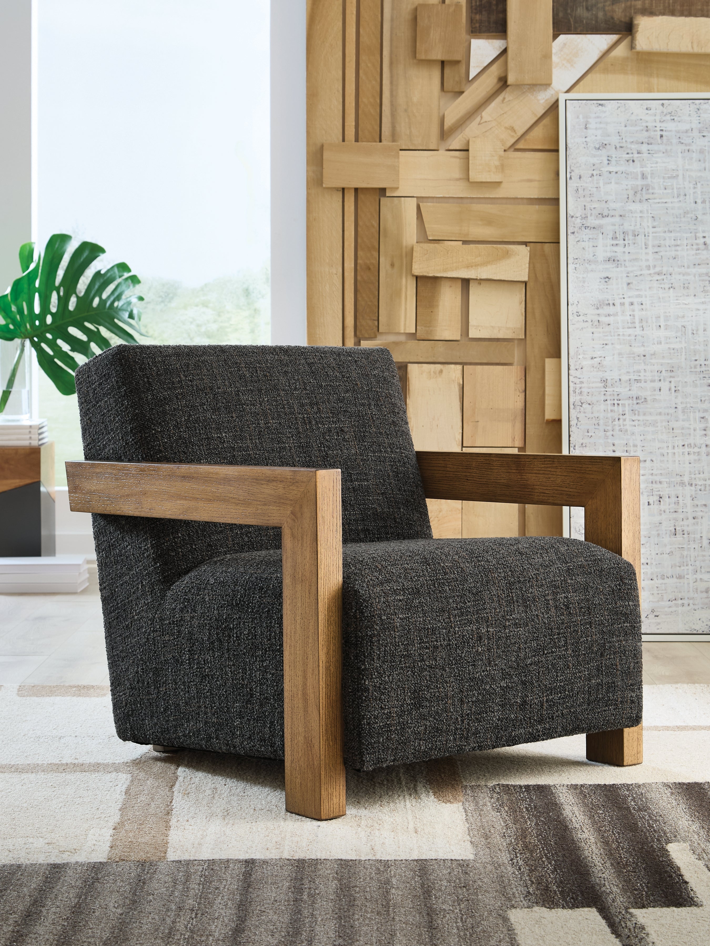 Dorney Charcoal/Brown Accent Chair