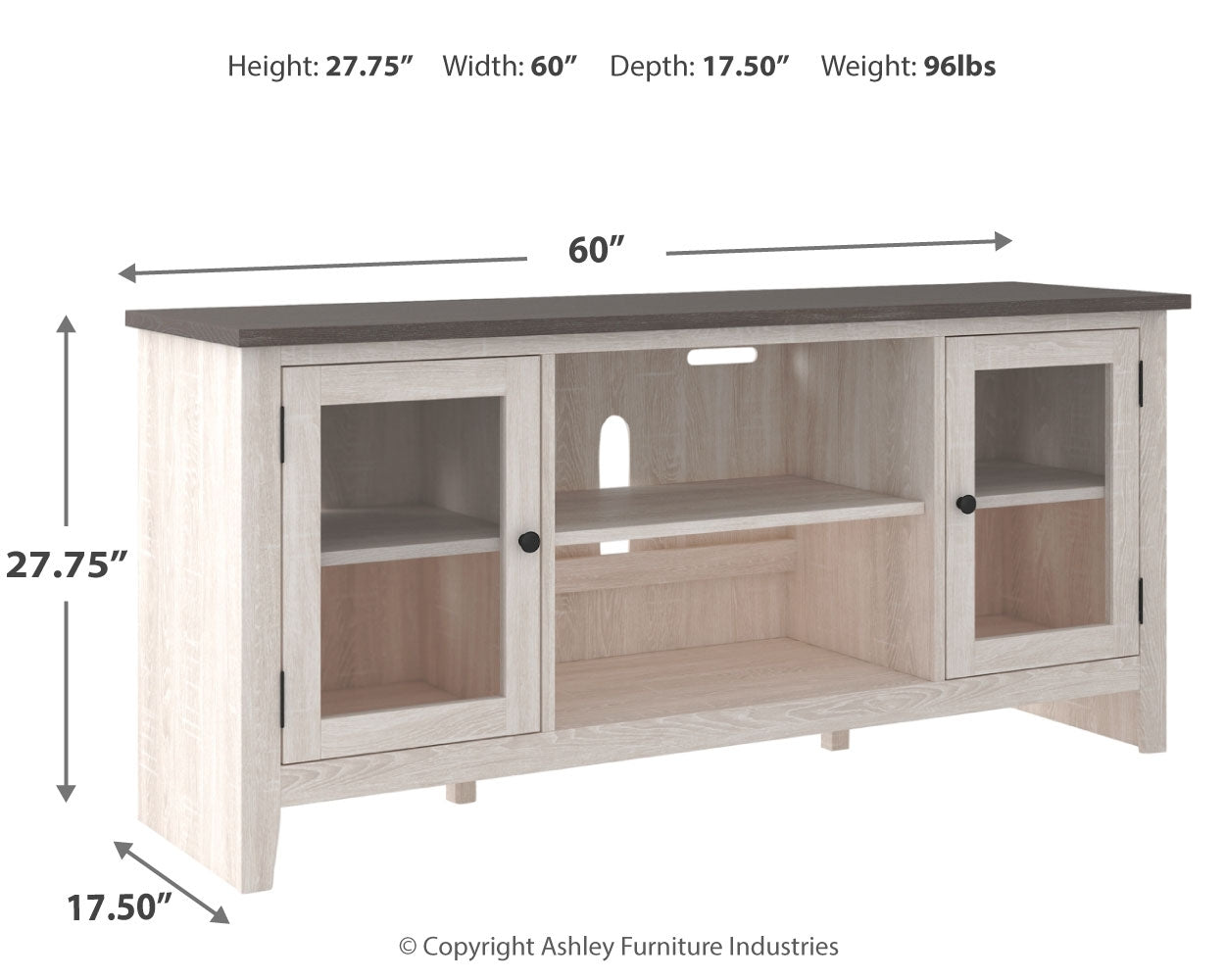 Dorrinson Antique White & Gray 60" TV Stand