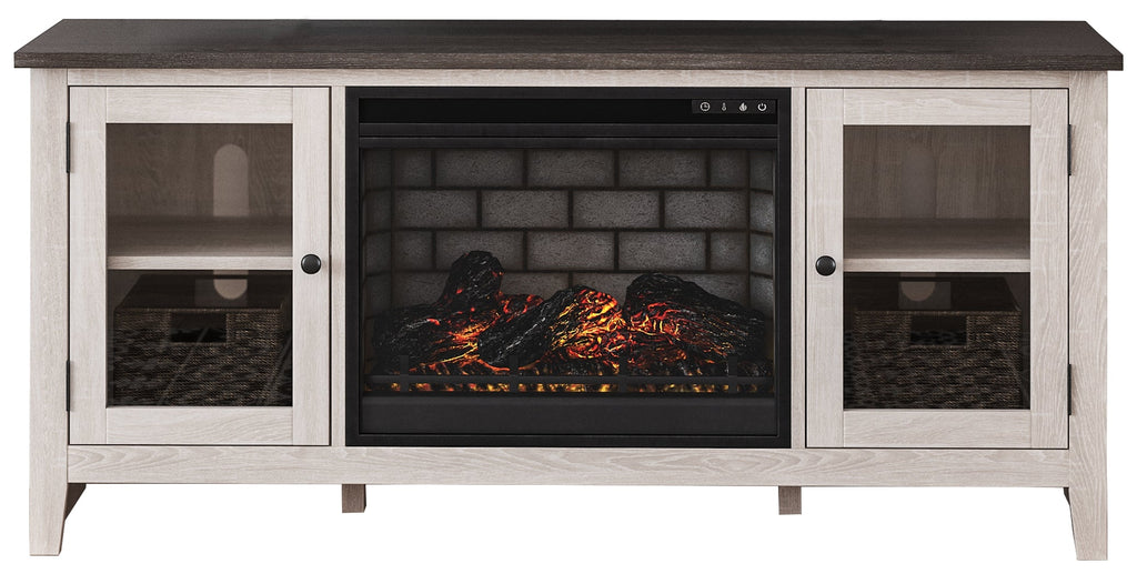 Dorrinson Black 60" TV Stand W/ Electric Fireplace