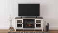 Dorrinson Black 60" TV Stand W/ Electric Fireplace