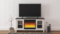 Dorrinson Black 60" TV Stand with Electric Fireplace