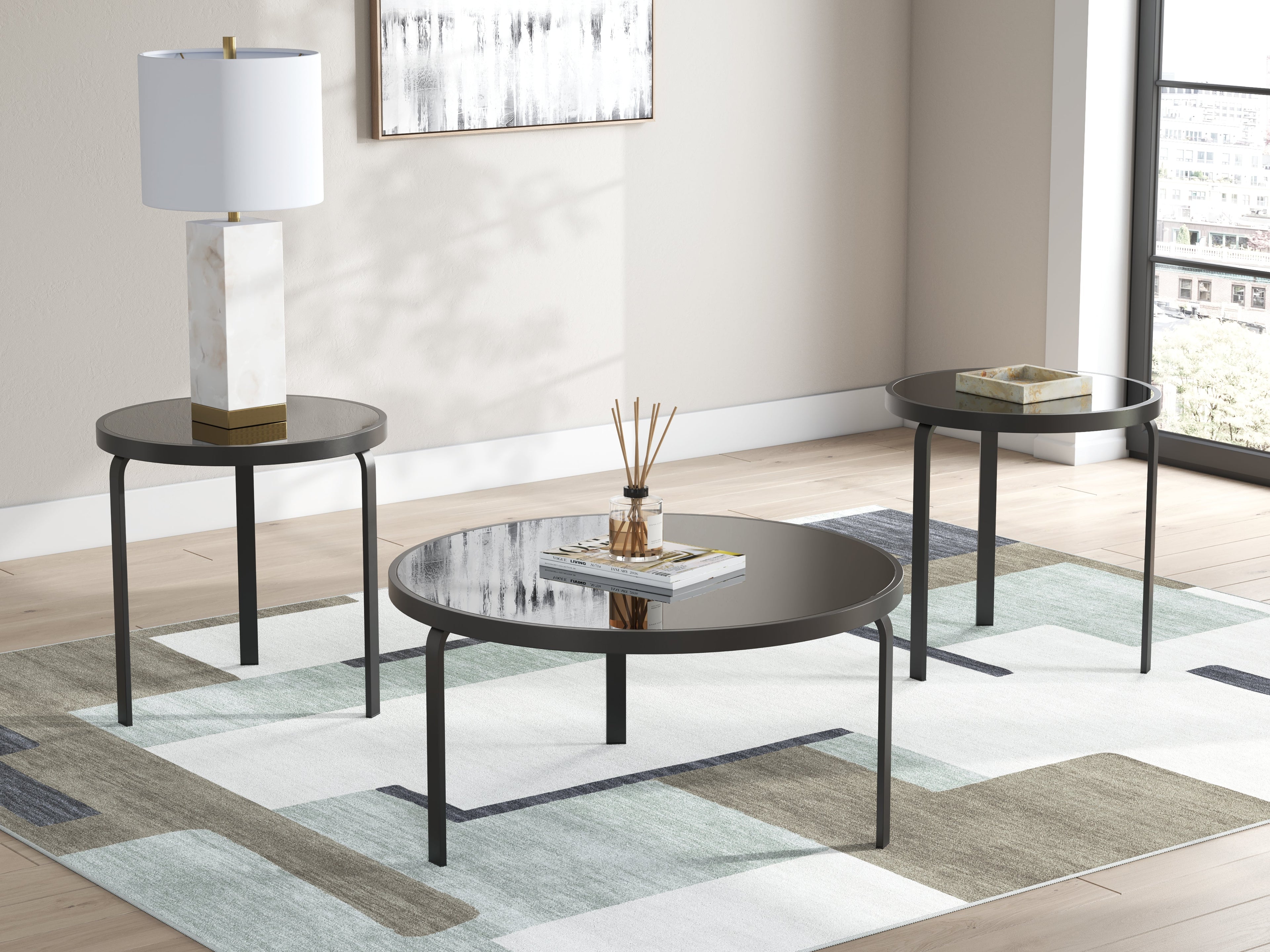 Dorylin Black Occasional Table Set (Set of 3)