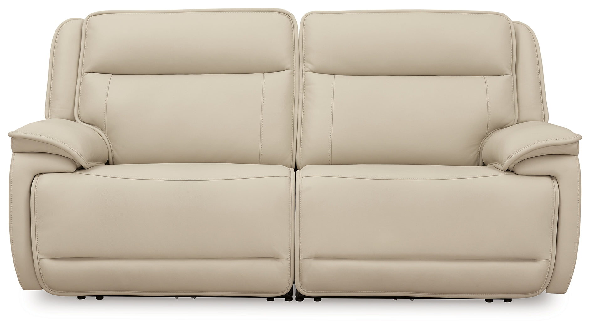 Double Deal Almond 2-Piece Power Reclining Loveseat Sectional