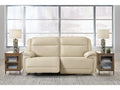 Double Deal Almond 2-Piece Power Reclining Loveseat Sectional