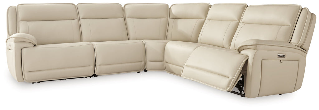 Double Deal Almond 5-Piece Power Reclining Sectional