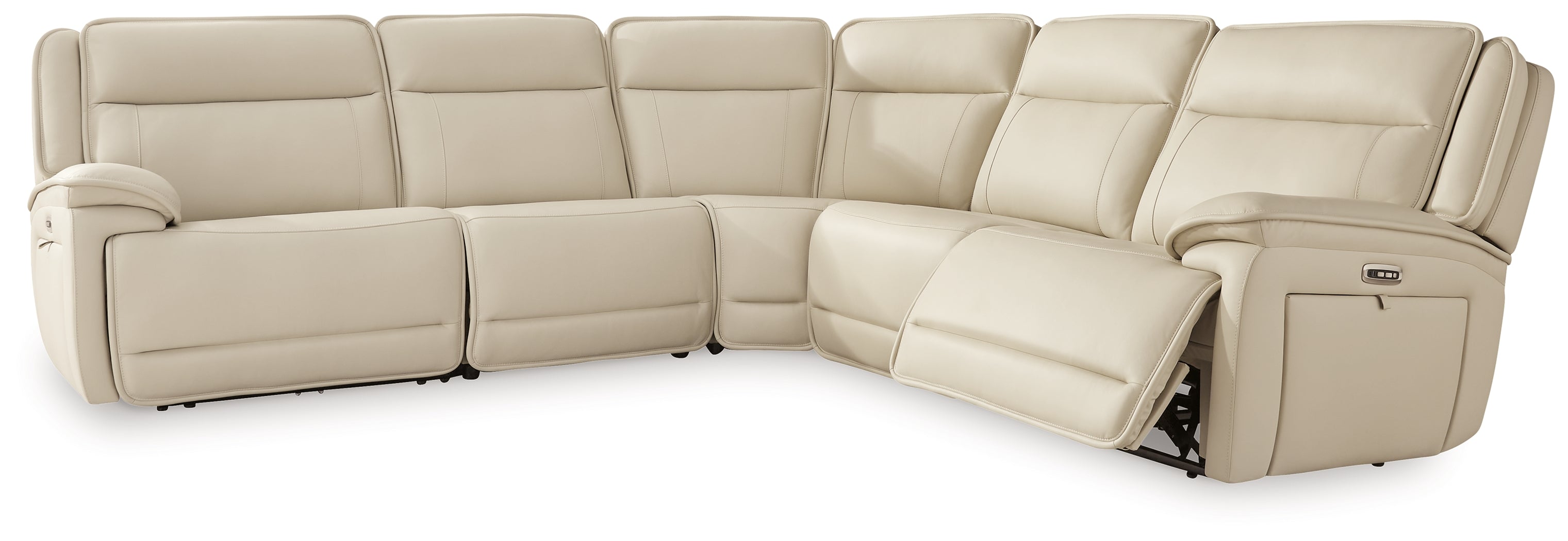 Double Deal Almond 5-Piece Power Reclining Sectional