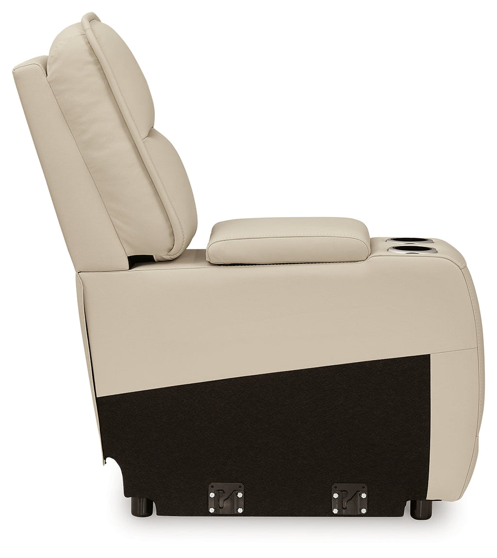 Double Deal Almond 5-Piece Reclining Sectional with Console
