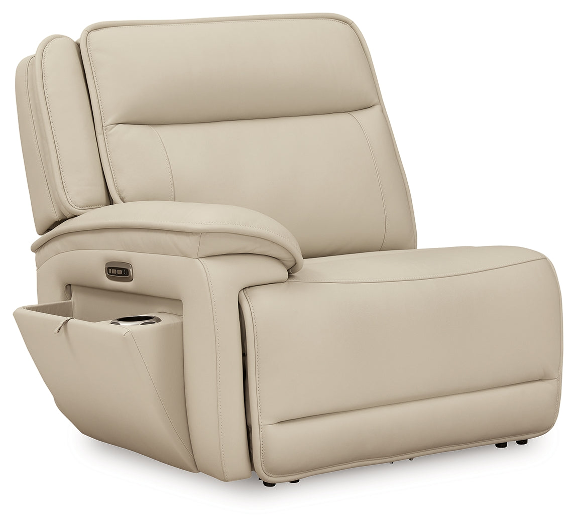 Double Deal Almond 5-Piece Reclining Sectional with Console