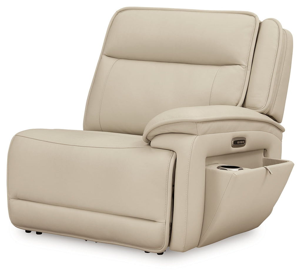Double Deal Almond 5-Piece Reclining Sectional with Console