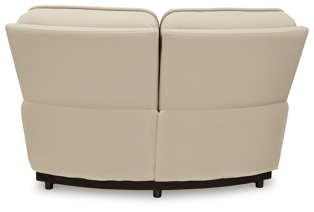 Double Deal Almond 5-Piece Reclining Sectional with Console