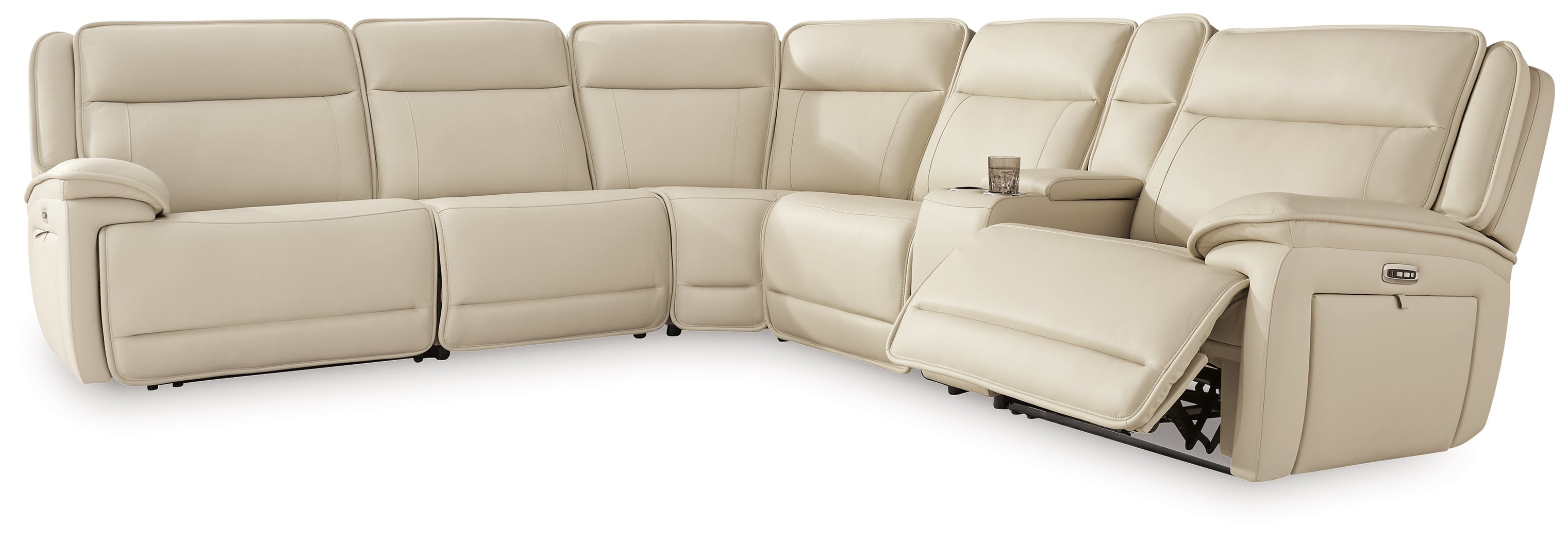 Double Deal Almond 6-Piece Power Reclining Sectional
