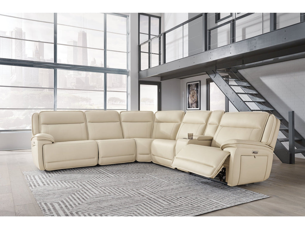 Double Deal Almond 6-Piece Power Reclining Sectional